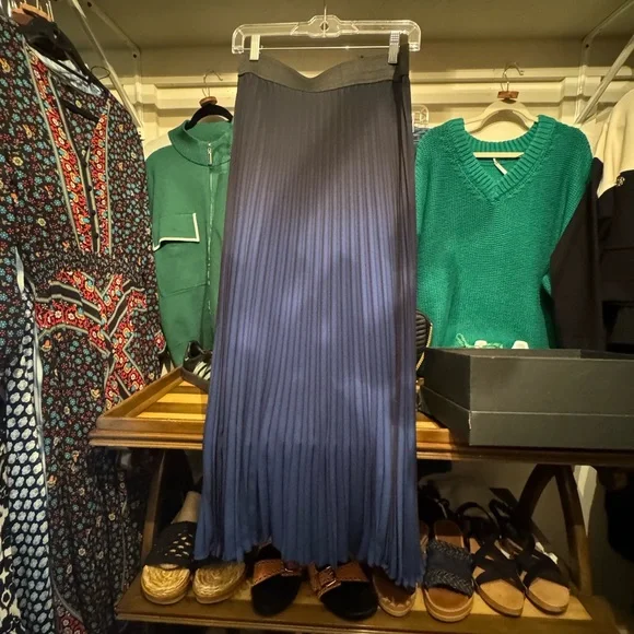 Maje blue ombre pleaded skirt size 3 $325 - Picture 3 of 4